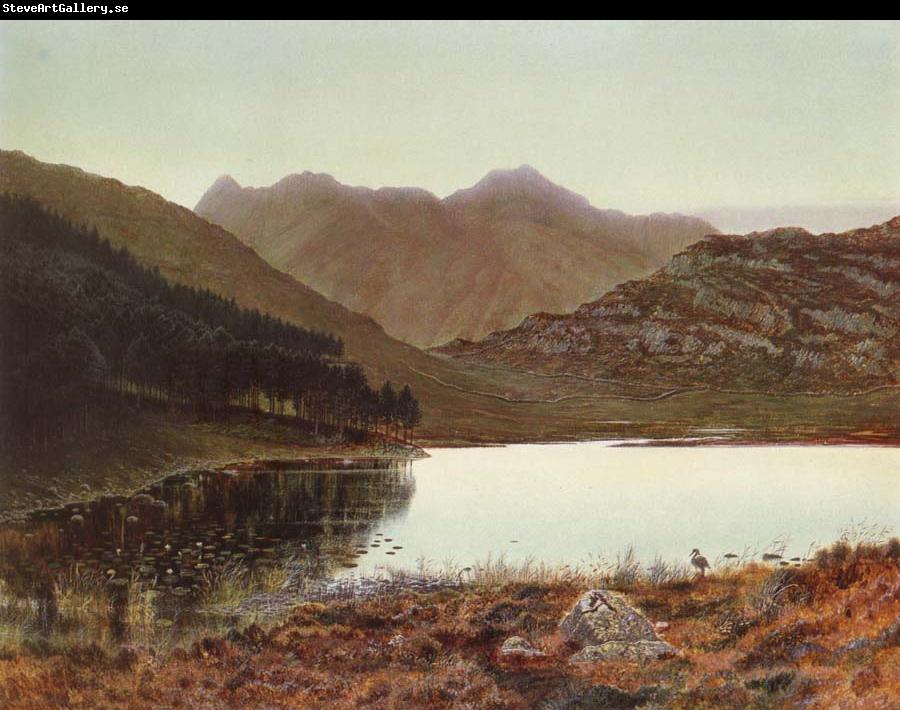 Atkinson Grimshaw Blea Tarn at First Light,Langdale Pikes in the Distance